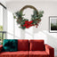 23.5" POINSETTIA/BERRY/EUCALYPTUS HALF WREATH - Korvel