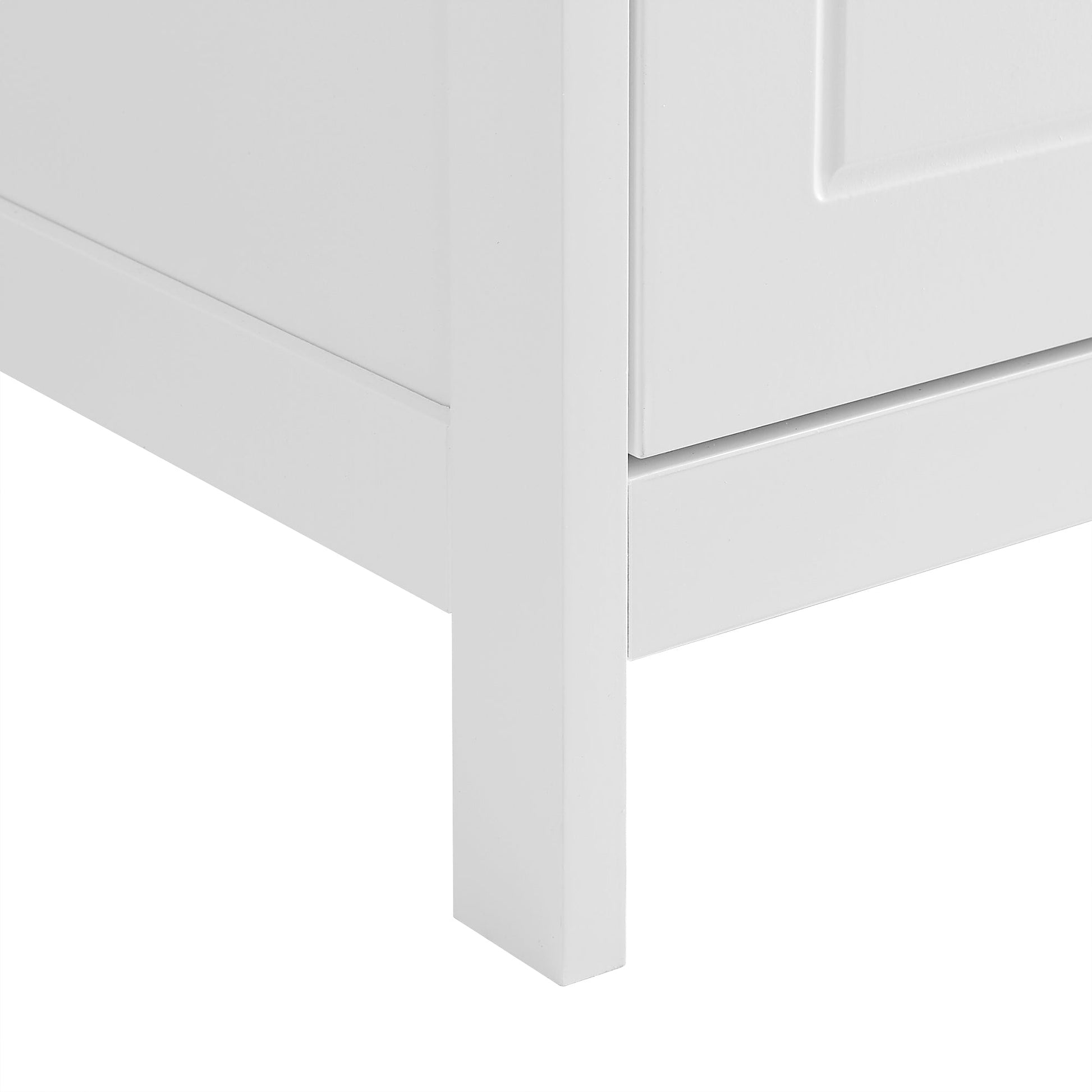 Bathroom Storage Cabinet, Cabinet with Two Doors and Drawers, Adjustable Shelf, MDF Board, White - Korvel