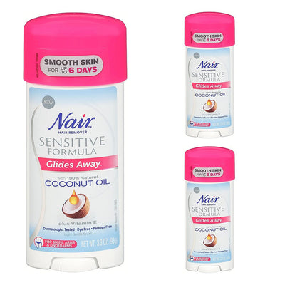Nair Hair Remover Sensitive Formula with Coconut Oil 3.3 Oz