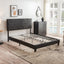 Queen Size Upholstered Platform Bed Frame Wood Slat Support Easy Assembly Black pu - Korvel