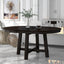 TREXM Farmhouse Round Extendable Dining Table with 16" Leaf Wood Kitchen Table (Espresso) - Korvel