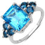 4.72 Carat Swiss Blue Topaz & London Blue Topaz Sterling Silver Ring