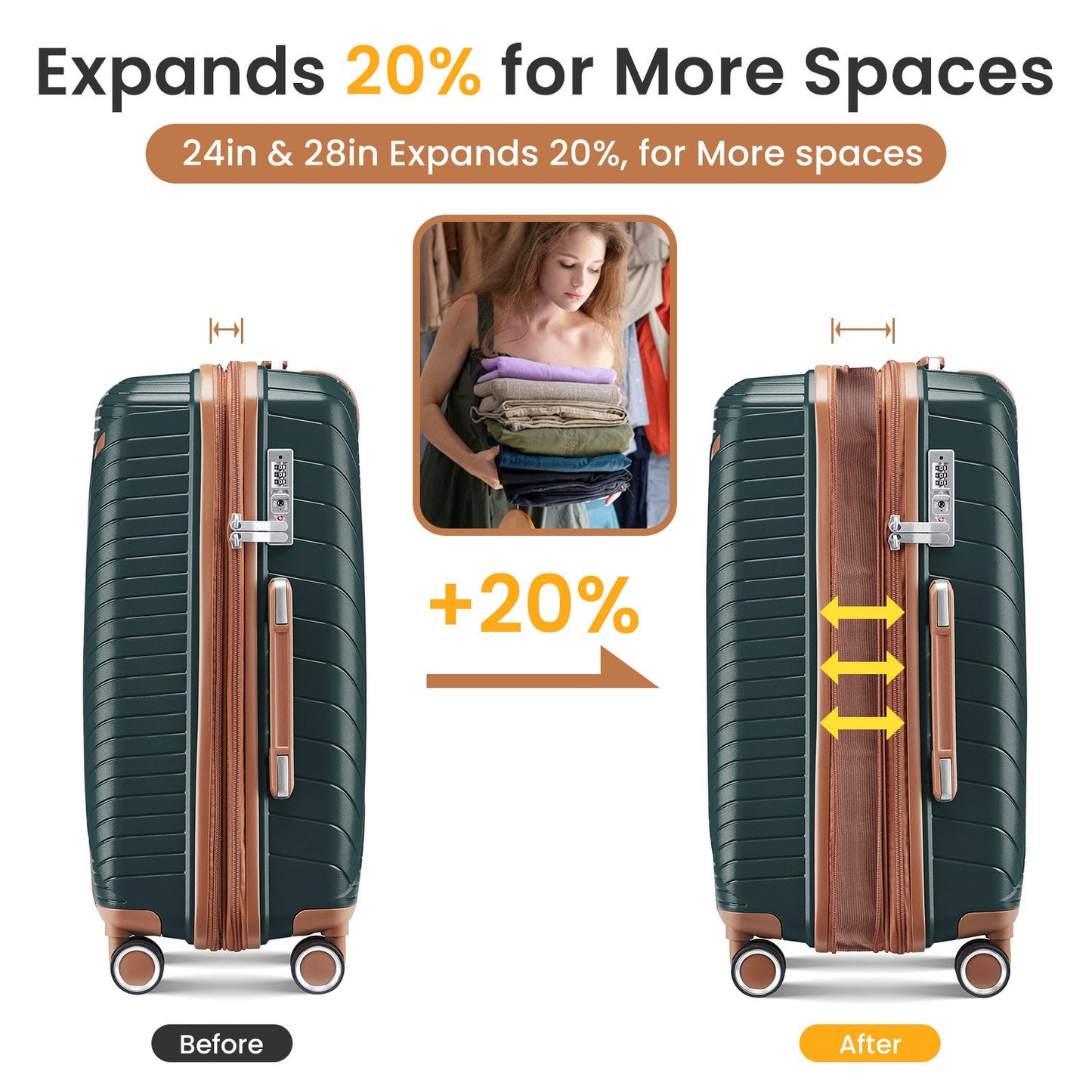 Premium 4-Piece Luggage Set with 360-Degree Spinner Wheels