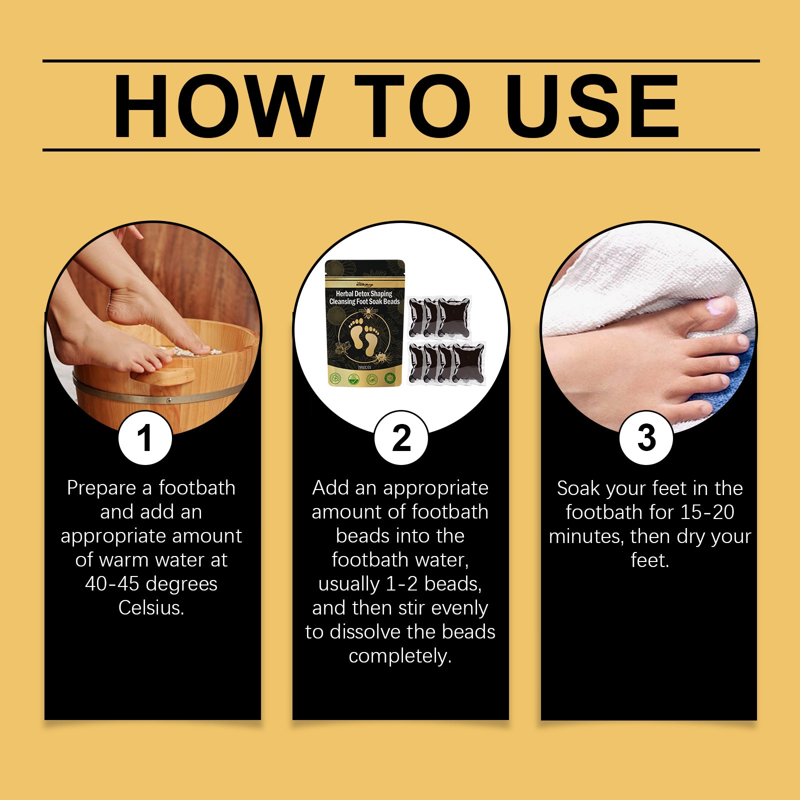 Bee Venom Shaping Foot Foam Bead Firming Body Shaping Clean And Moisturizing Lifting Body Foot Bath Set - Korvel