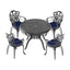 Ø39.37-inch Cast Aluminum Patio Dining Table With Black Frame and Umbrella Hole - Korvel