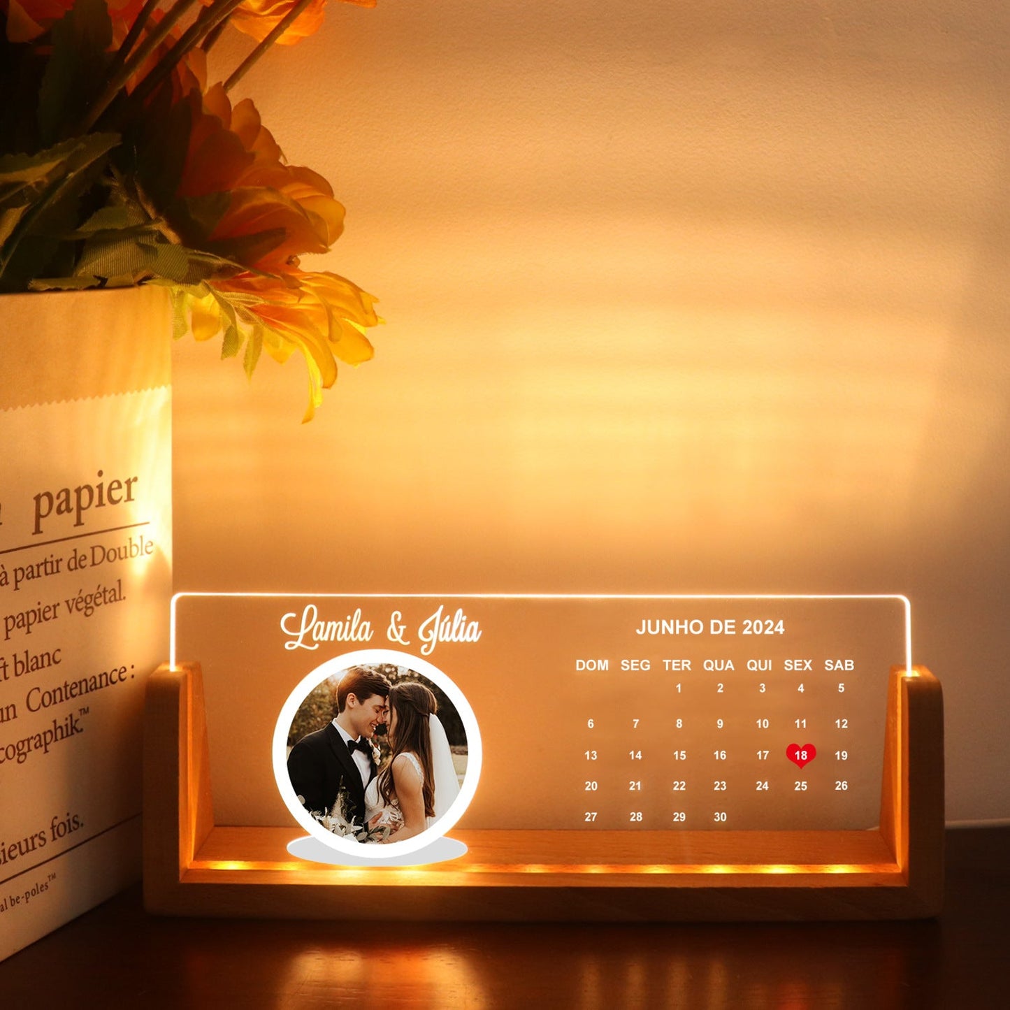 Personalized Acrylic Plaque with LED Night Light