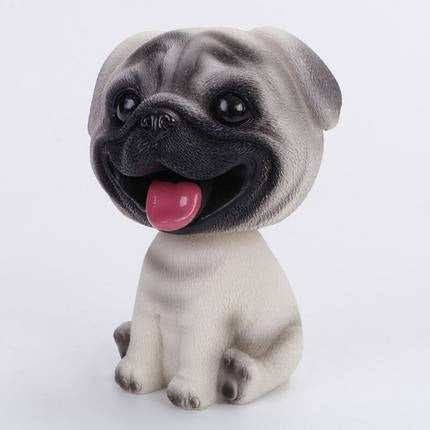 Cute doll decorations in the car, resin bobblehead dog animal bulldog, creative cute car ornaments - Korvel