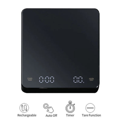Digital Coffee Scale with Timer LED Screen Espresso USB 3kg Max.Weighing 0.1g High Precision Measures in Oz/ml/g Kitchen Scale - Korvel