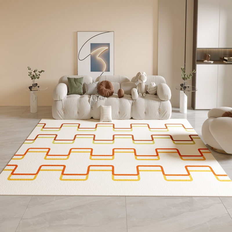 Simple Rainbow Children's Room Climbing Rug Water-Absorbent Non-Slip Imitation Cashmere Carpet - Korvel