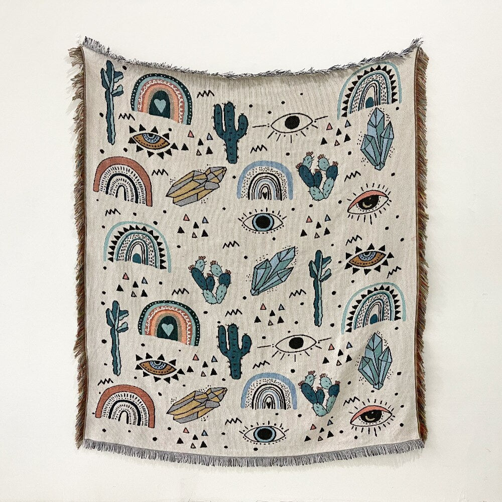 Evil Eye Beach Blanket Fashion Towel Camping Mat Picnic Rug Demon Eye Home sofa Throw Blanket Camp Tent Outdoor Deco - Korvel