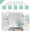 Bathroom floor storage cabinet, bathroom storage unit, 4-door independent cabinet, adjustable shelf, adaptive shelf, white - Korvel