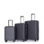 3 Piece Luggage Sets ABS Lightweight Suitcase with Two Hooks, Spinner Wheels, TSA Lock, (20/24/28) Black - Korvel