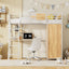 Lit mezzanine taille twin avec bureau en L et armoire - Blanc