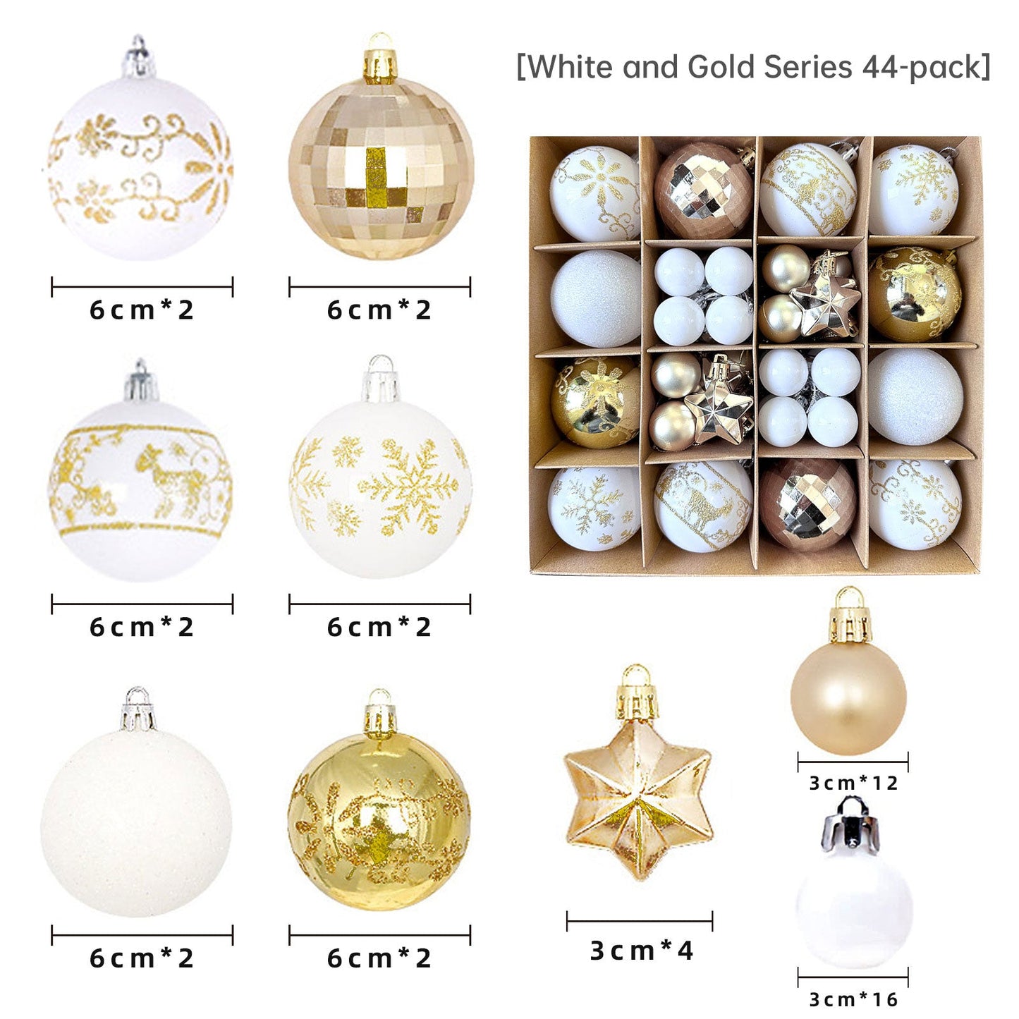 Christmas decoration 6cm electroplated ball plastic ball special-shaped painted Christmas ball gift Christmas tree pendant - Korvel