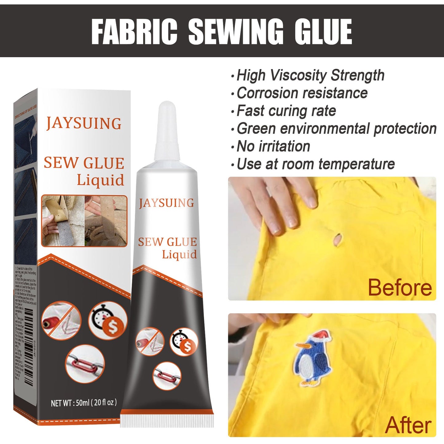 Premium Fabric Sewing Glue for Crafting and Repairs