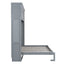 Full Size Murphy Bed Wall Bed with Top Cabinets,Gray - Korvel
