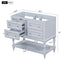 Meuble de salle de bain bleu de 36" avec 4 tiroirs