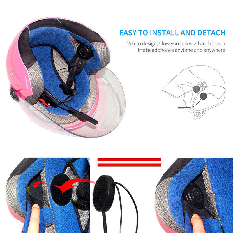 MH01 Motor Wireless Bluetooth Headset Motorcycle Helmet Earphone Headphone Dual Stereo Speaker Handsfree Music For MP3 MP4 phone - Korvel