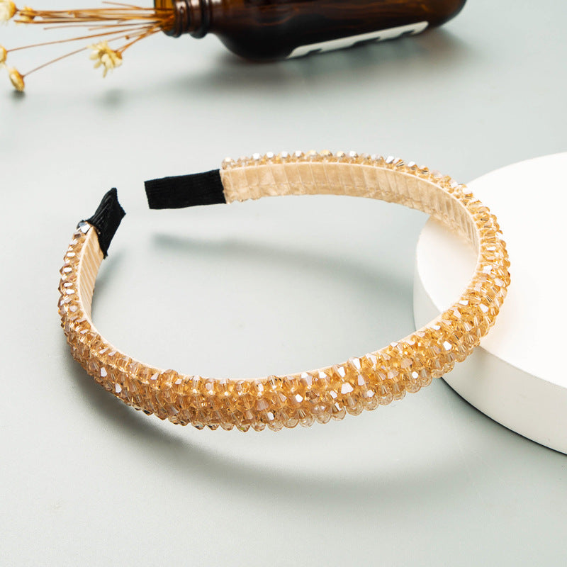Fish Line Braided String Crystal Hair Band Korean Temperament Senior Sense Wash Face Headband - Korvel