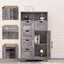 5 Drawers Storage Cabinet with Adjustable Shelves, Bathroom Cabinet with Doors, Floor Cabinet for Living Room Grey - Korvel