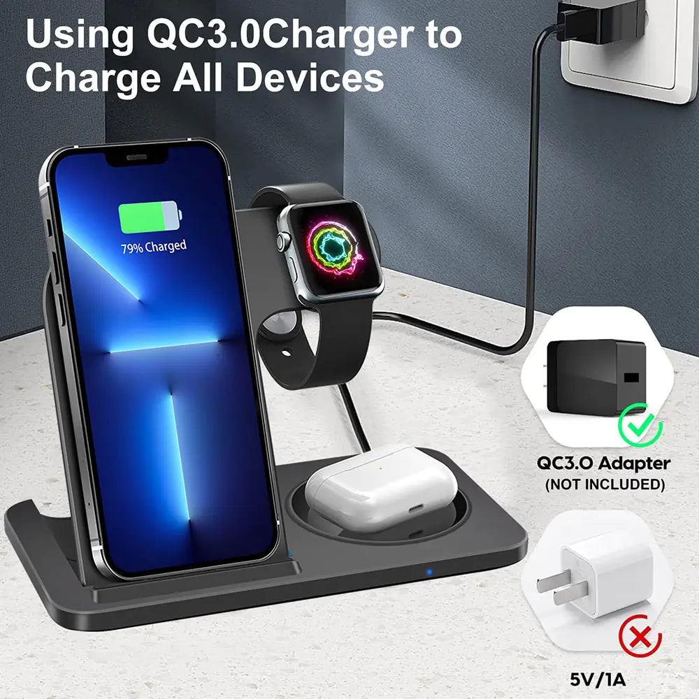 Fast Wireless Charger Stand - Sleek & Efficient Charging