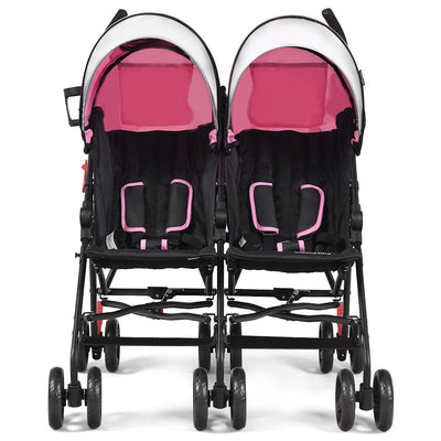 Gbruno Ultralight Foldable Twin Baby Double Stroller - Pink