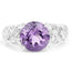 Bague de fiançailles en argent sterling avec améthyste véritable de 3,30 carats