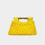 Hollow-out Bamboo-Section Handle Handwoven Small Square Bag