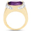 14K Yellow Gold Plated Amethyst & White Topaz Ring