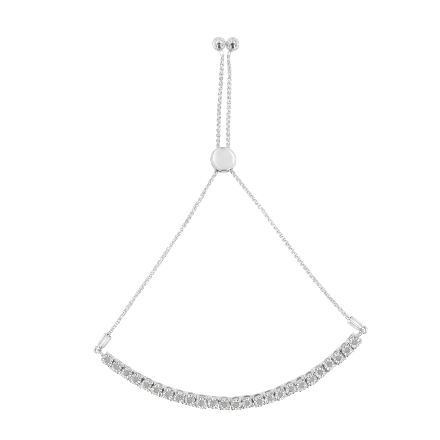 Pulsera de tenis ajustable de oro amarillo de 10K sobre plata esterlina