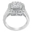 Bague de fiançailles en diamant en cluster en or blanc 10K - Taille 6-1/2