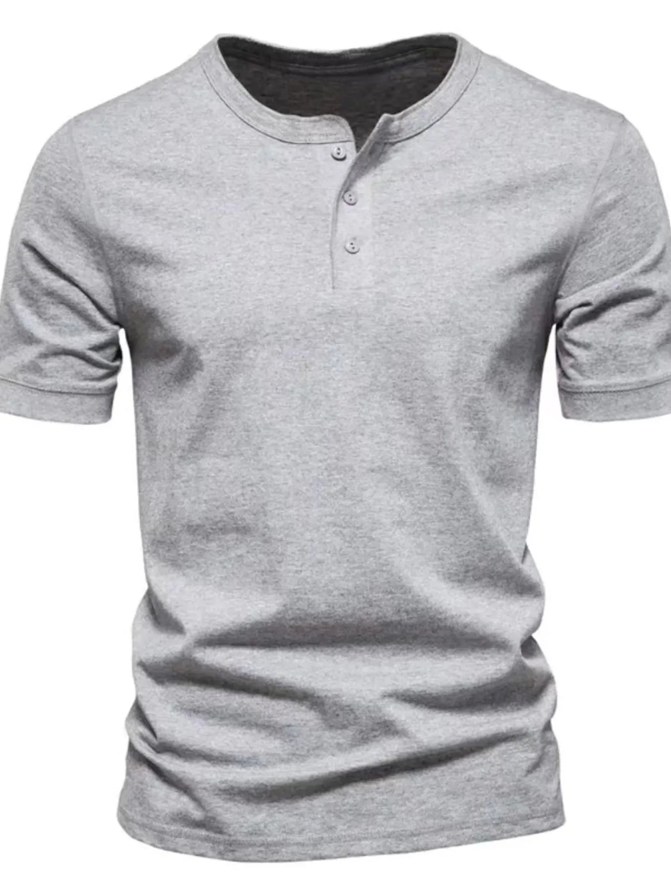 T-shirt Henley pour hommes grande taille avec détail de bouton