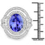 14K White Gold 6.83 Carat Genuine Tanzanite and Diamond Ring