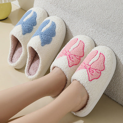 Chaussons en coton avec nœud en cartoon mignon