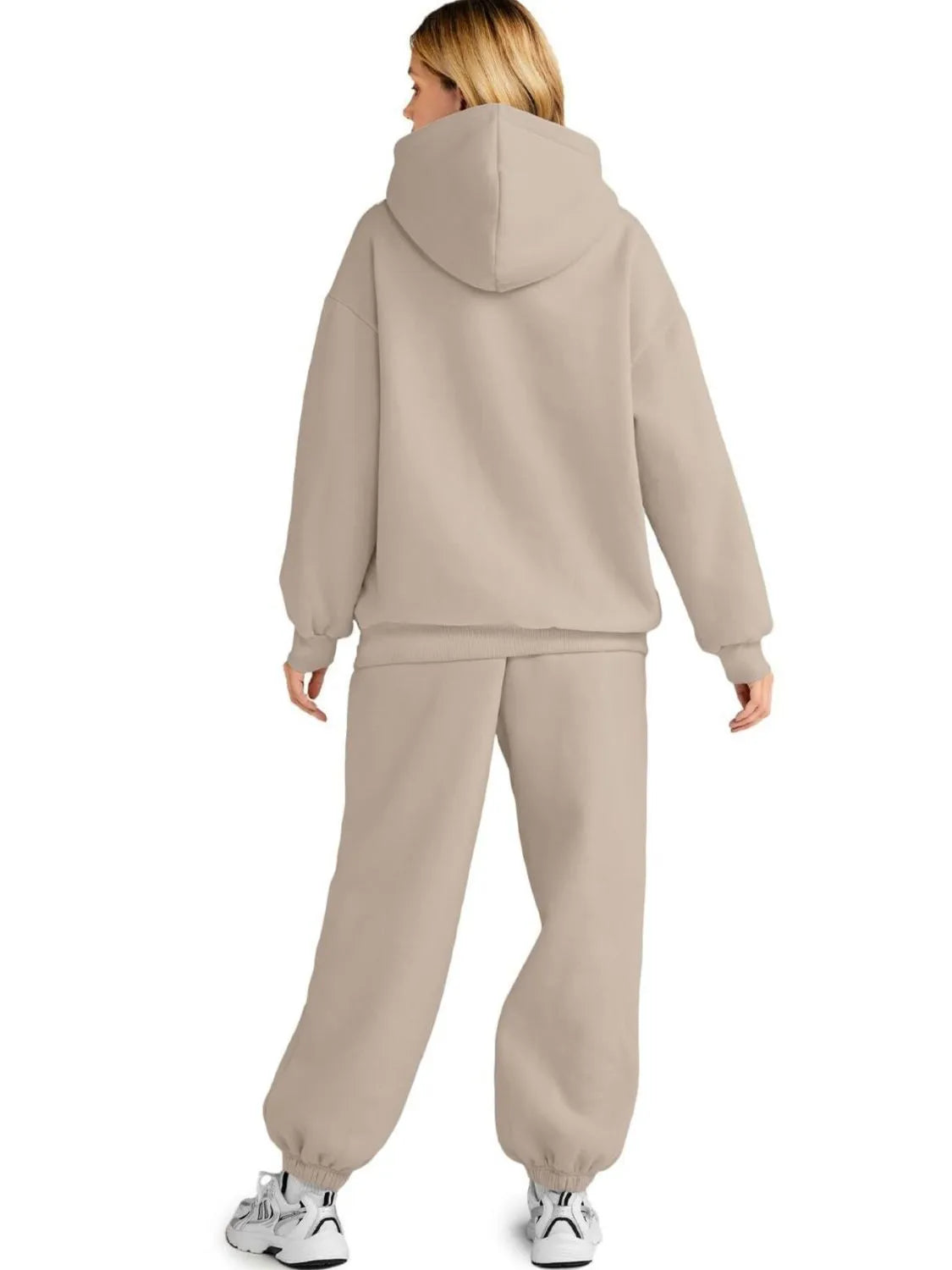 Plus Size Kangaroo Pocket Hoodie and Joggers Set