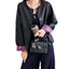 Chaqueta de Cuero con Parches Jacquard de Estilo Chino Retro