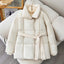 Winter Plaid Lapel Coat with Lace-up Design