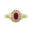 Anillo de Rubí Natural de 0.70ct con Diamantes en Oro Amarillo de 10KT