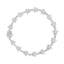 14K White Gold Diamond Flower Blossom Link Bracelet - Size 7"