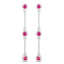 Boucles d'oreilles en argent sterling avec rubis véritable de 0,78 carat