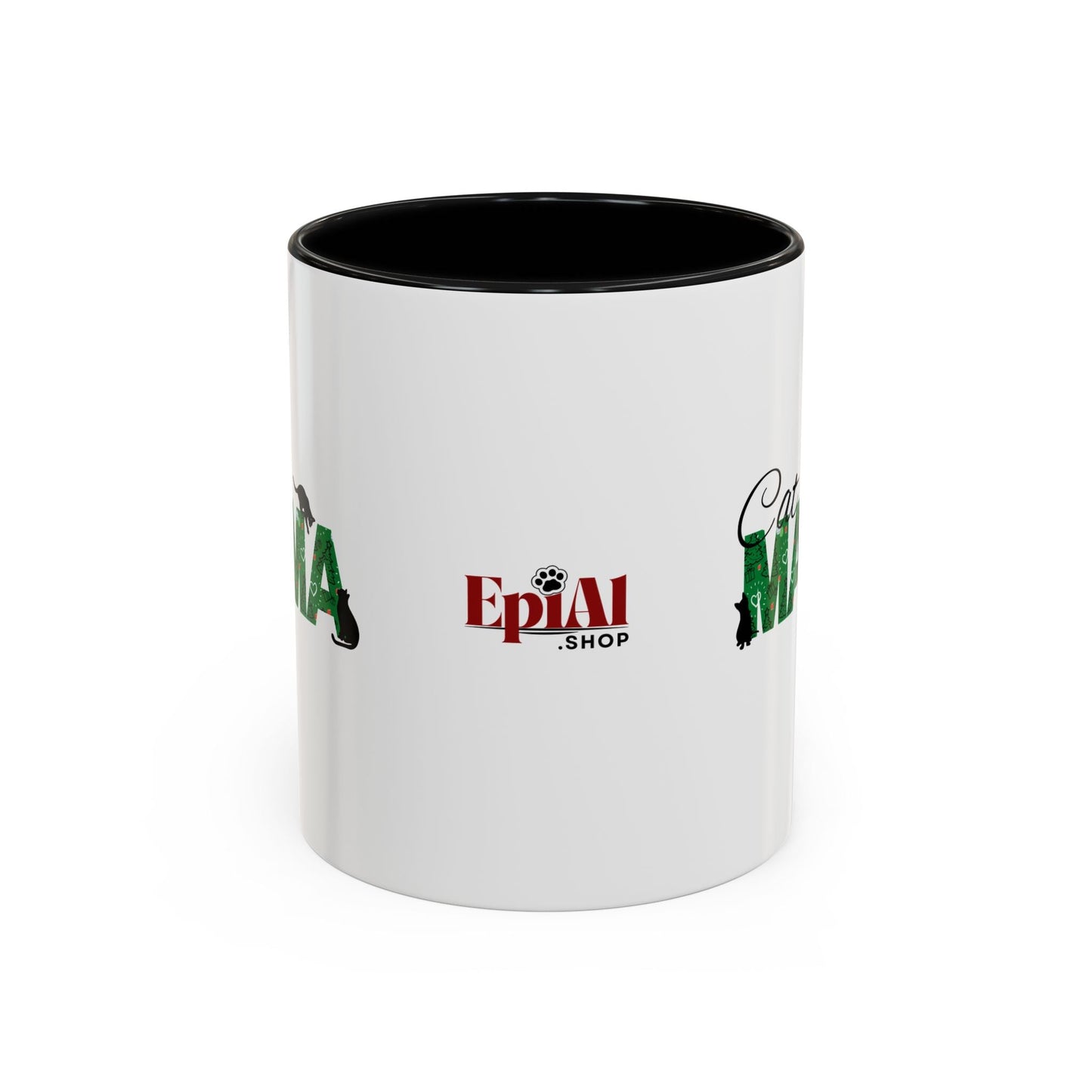 Christmas Cat Mama Accent Coffee Mug - 11oz & 15oz