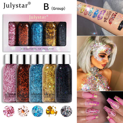 Color Gold Cong Sequins Eyeshadow Liquid High Color Makeup Dazzling Performance Blue Liquid Eyeshadow - Korvel