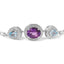 .925 Sterling Silver Amethyst & Blue Topaz Lariat Bolo Bracelet