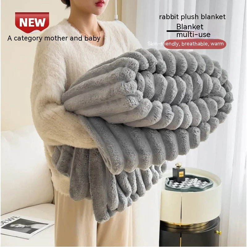 Luxurious Double-Sided Bubble Velvet Blanket