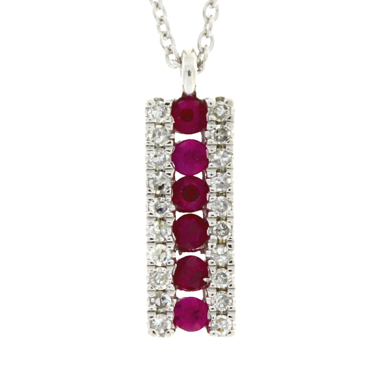 .30ct Pendentif en Rubis et Diamant en Or Blanc 14KT