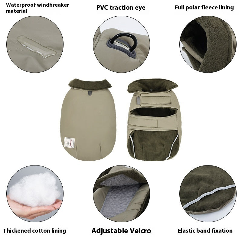 Lapel Turtleneck Cotton-Padded Dog Vest - Warm & Stylish