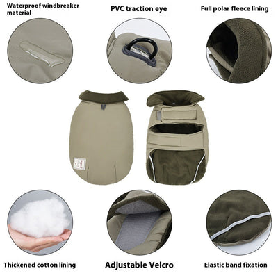 Lapel Turtleneck Cotton-Padded Dog Vest - Warm & Stylish