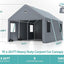 Carport portátil resistente de 10x20 con ventanas enrollables