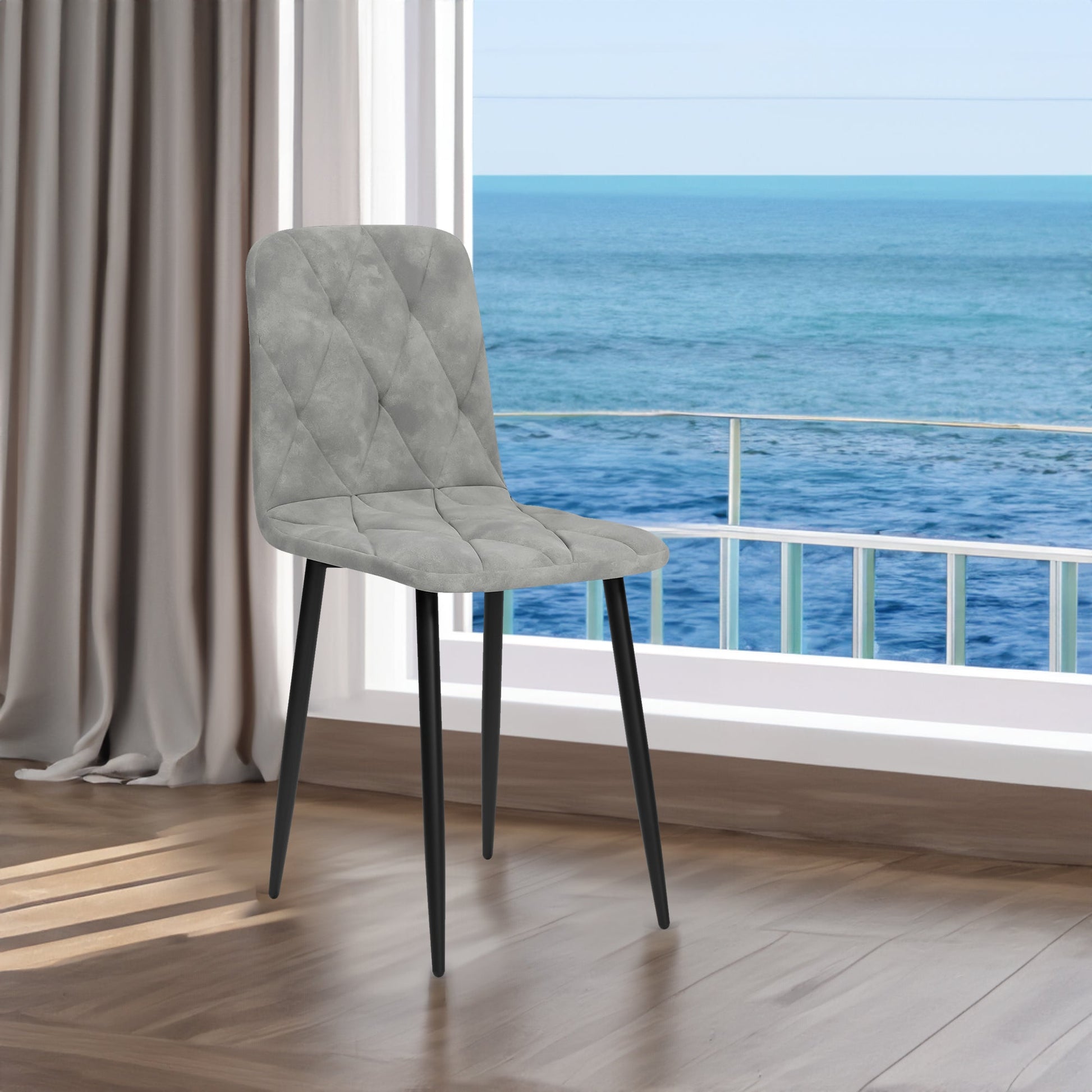 Dining Chairs Set of 4, Modern Kitchen Dining Room Chairs, Velvet Dining Chair Upholstered Cushion Seat and Sturdy Metal Legs - Korvel