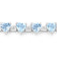 11.62 Carat Blue Topaz & Diamond Sterling Silver Bracelet